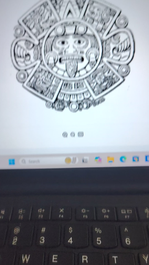 [Laser cut and engrave] Laser Engraved Aztec Calendar Pendant in Black Material