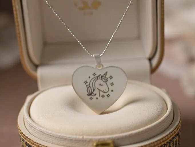 Unicorn Heart Pendant Necklace gift for her design