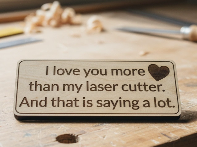 "I Love You More Than My Laser Cutter" (Funny Quote) valentines day gift for men design