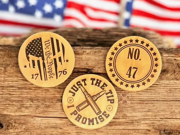Patriotic Leather Coasters leather coaster design