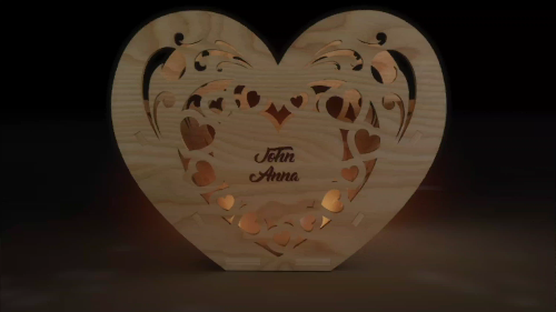 [Laser cut and engrave] Heart Candle Holders Set of 5 – Valentine’s Day Laser Cut Files 💕