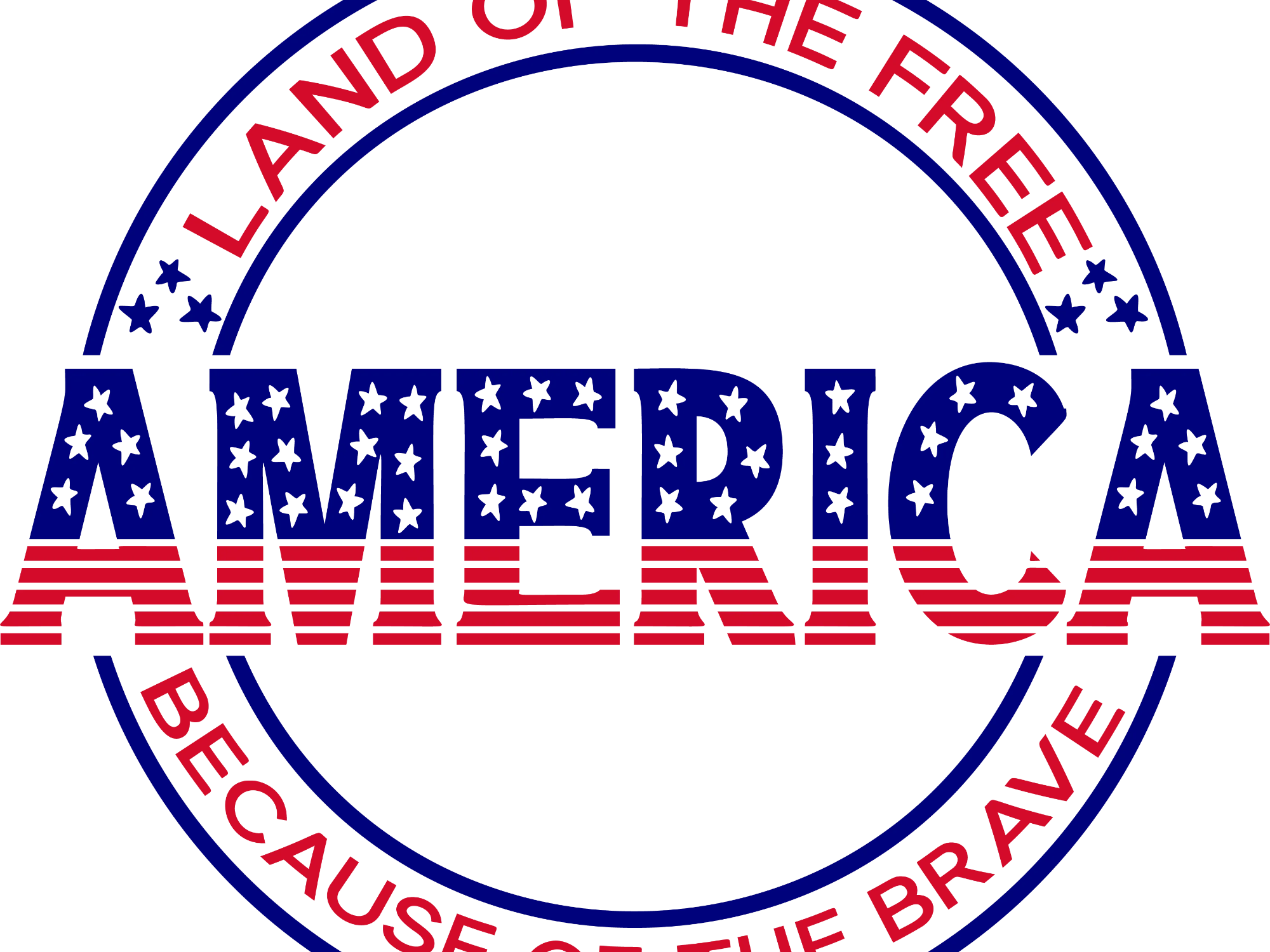 America Patriotic Wall Art Land of the Free Because of the Brave — free American flag wall art project file on Atomm