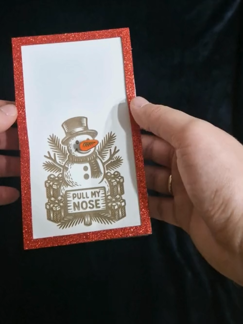 [Laser cut and engrave] Laser Cut Christmas Snowman Money Box with Pull My Nose Feature