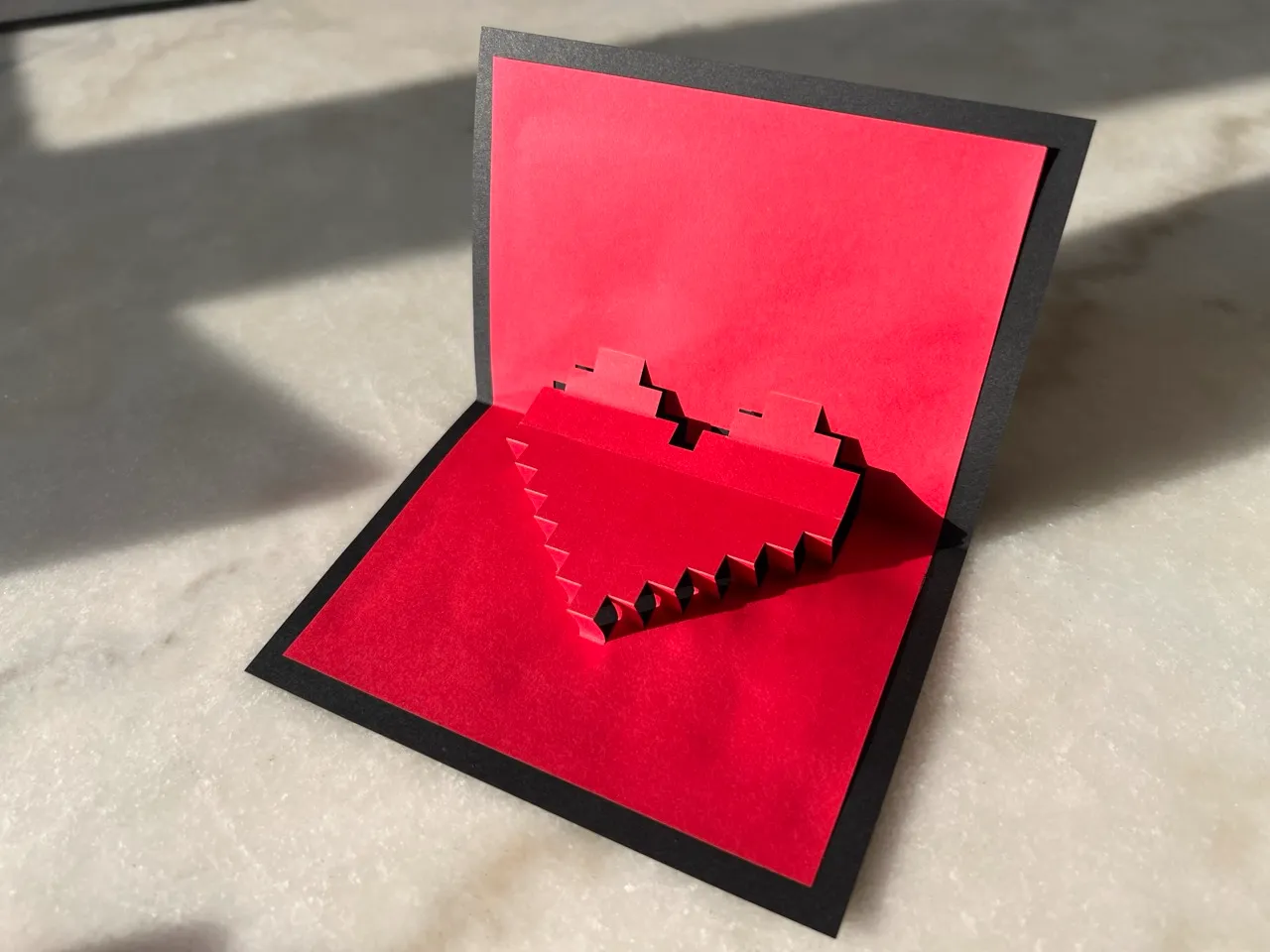 3D Pop-Up Heart Valentine's Day Card birthday card design