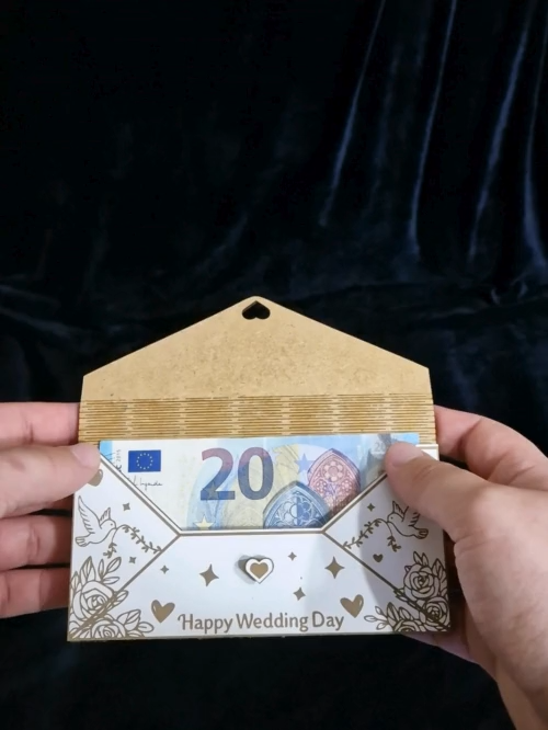 [Laser cut and engrave] Wedding money holder svg