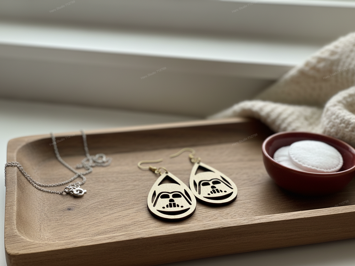 Darth Vader helmet teardrop dangle earrings idea
