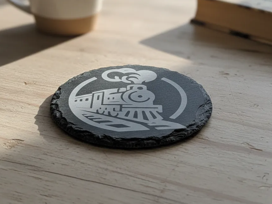 Vintage Steam Train Design Slate Coaster - real Atomm community coaster project