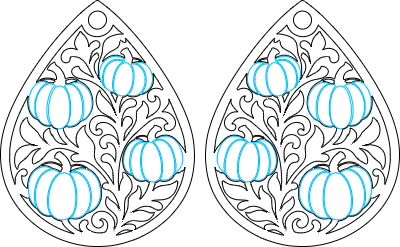 pumpkin tear drop earring.xcs