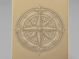 Nautical Compass Engraved on Stainless Steel laser cut summer decor design