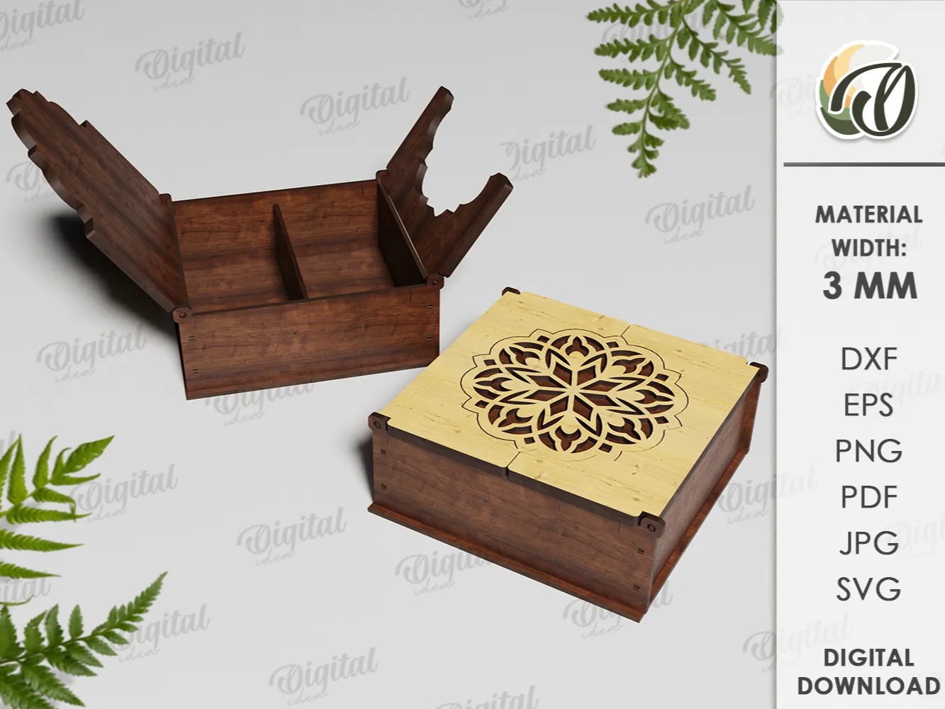 3D Wooden Box with Flip-Up Lid party favor design