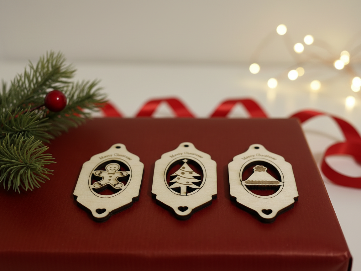 Weihnachts-Geschenkanhänger aus Holz Weihnachts-Geschenkkorb-Idee