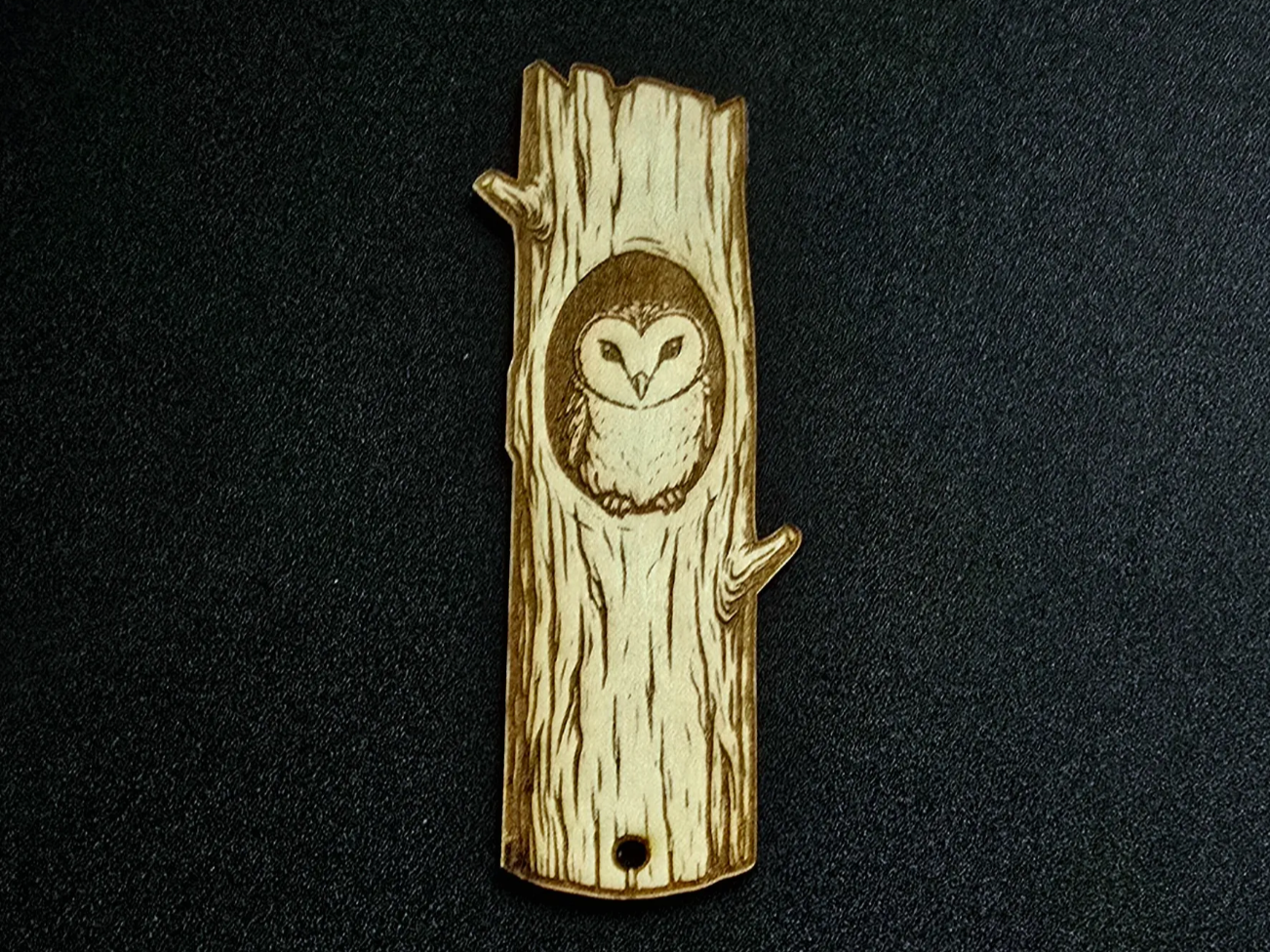 Owl in Tree Hollow Wooden Bookmark bookmark design