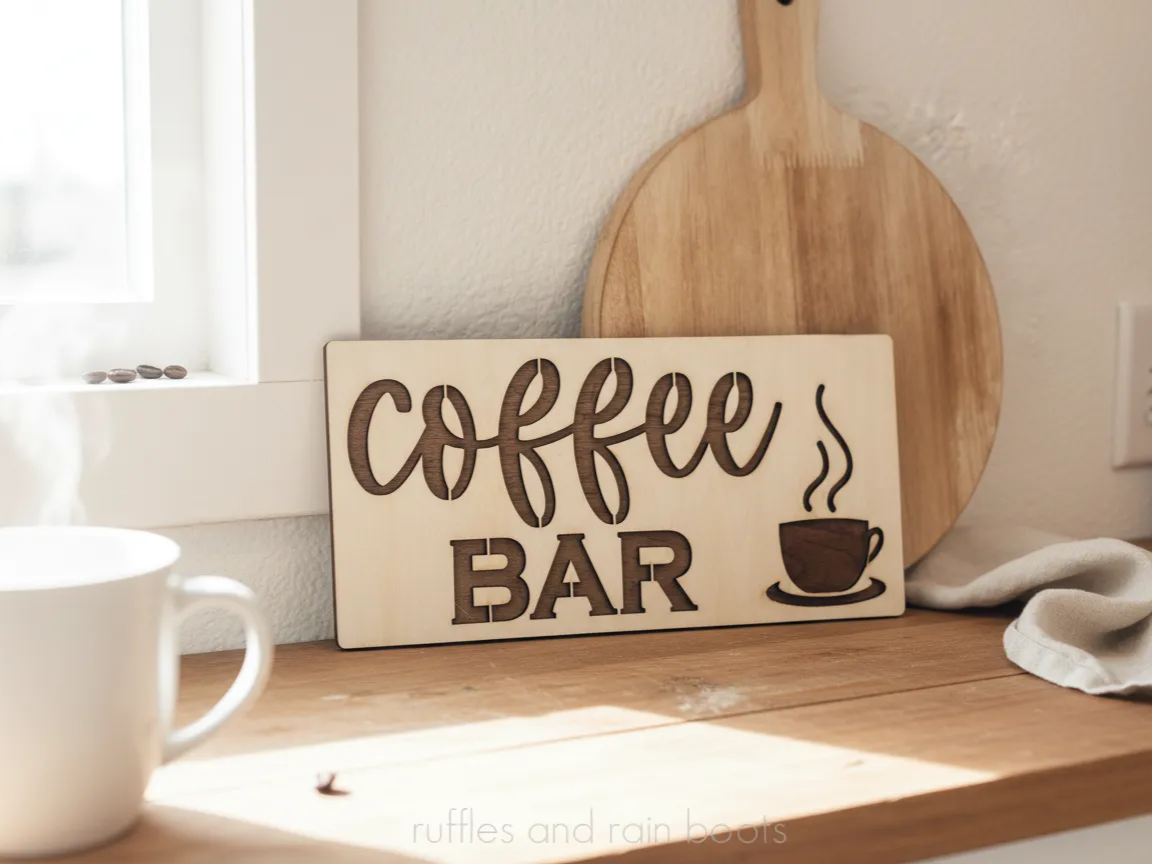 Coffee Bar Sign with Cup Design gift design