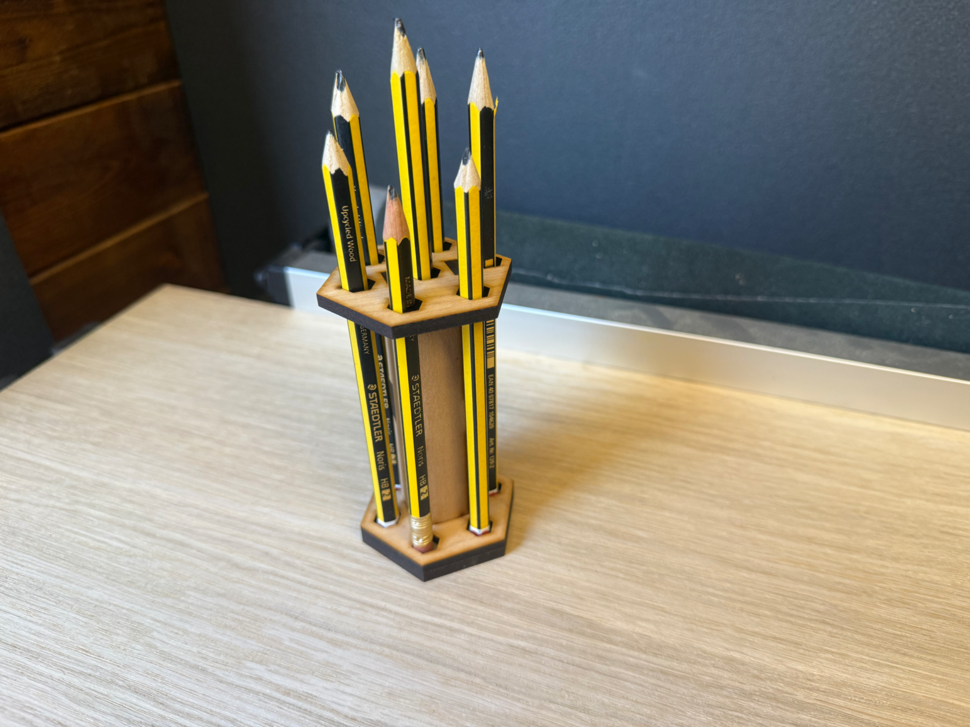 Hexagon Pencil Holder office desk decor idea