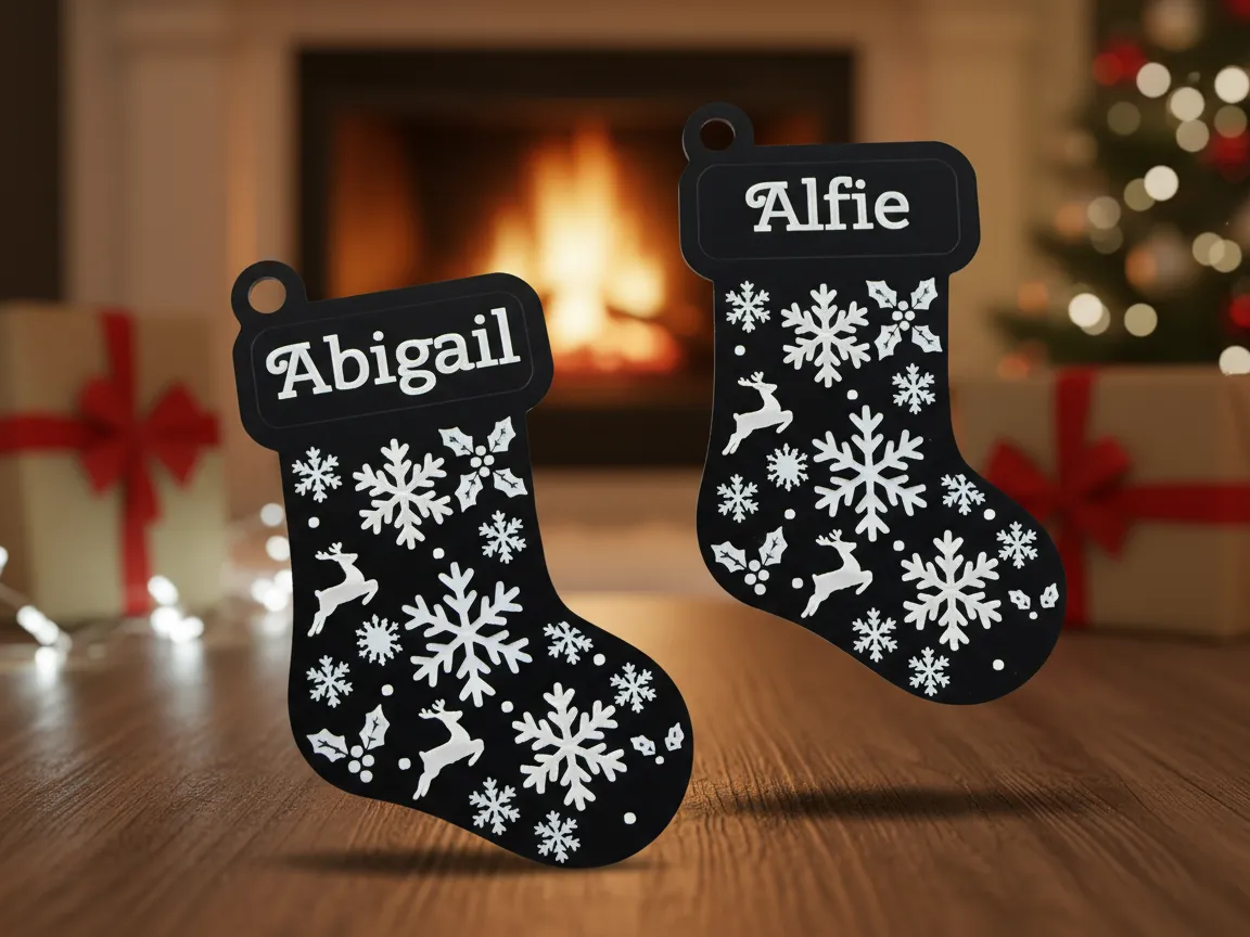 Acrylic Stocking Gift Tag Christmas Eve box idea