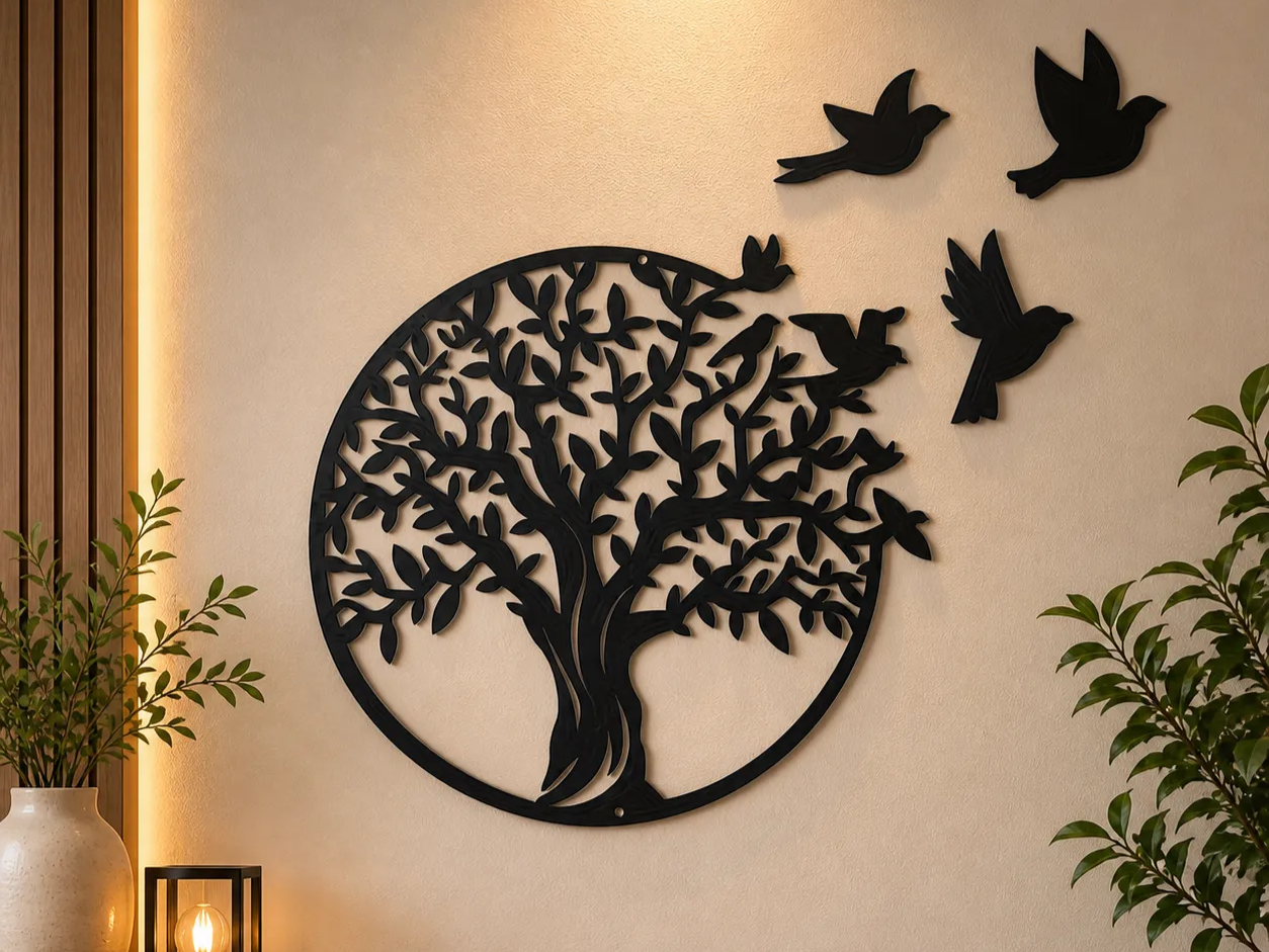 Tree of Life with Birds metal wall art design
