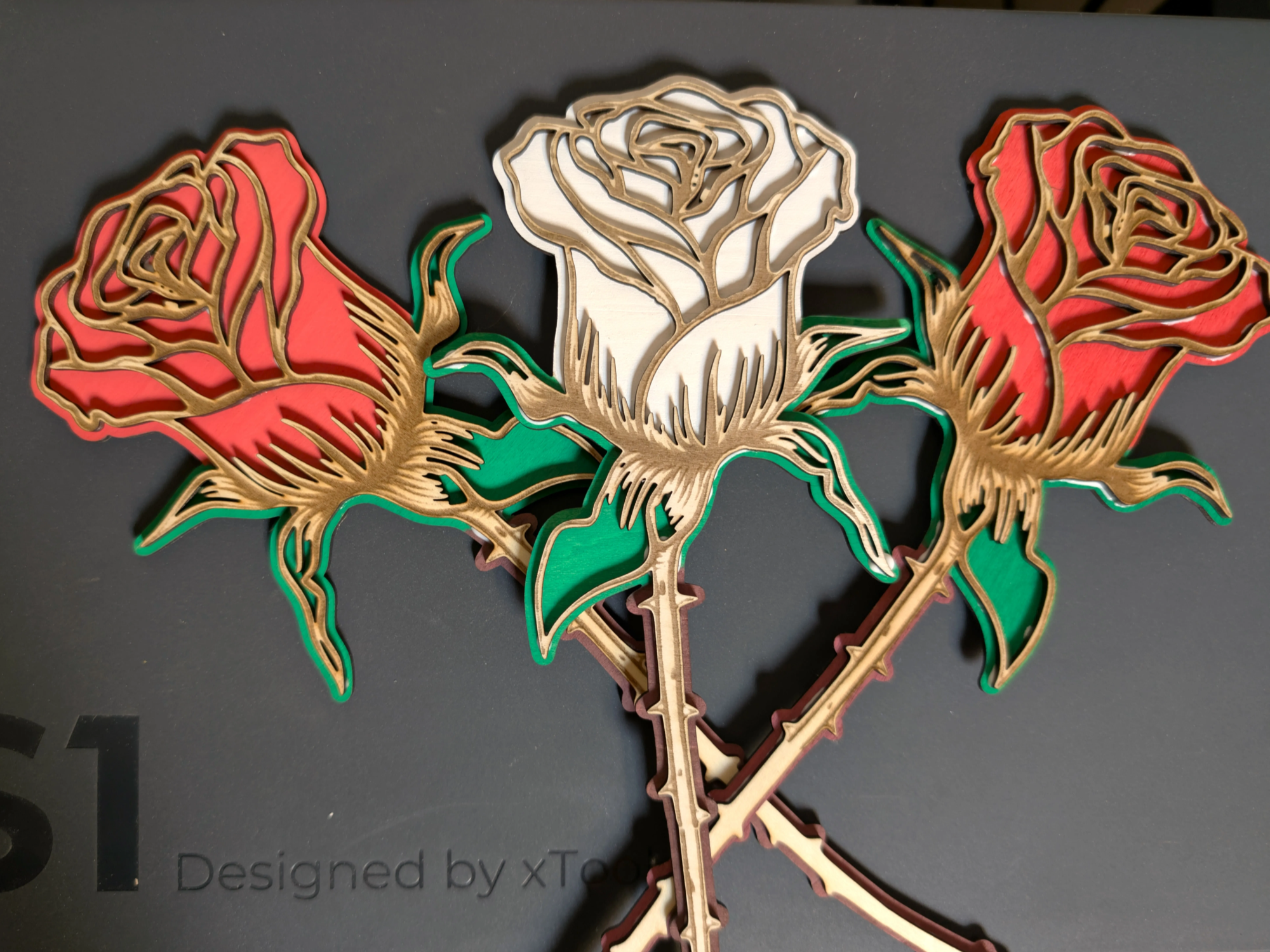 Wooden Flower — Rose wooden flower design