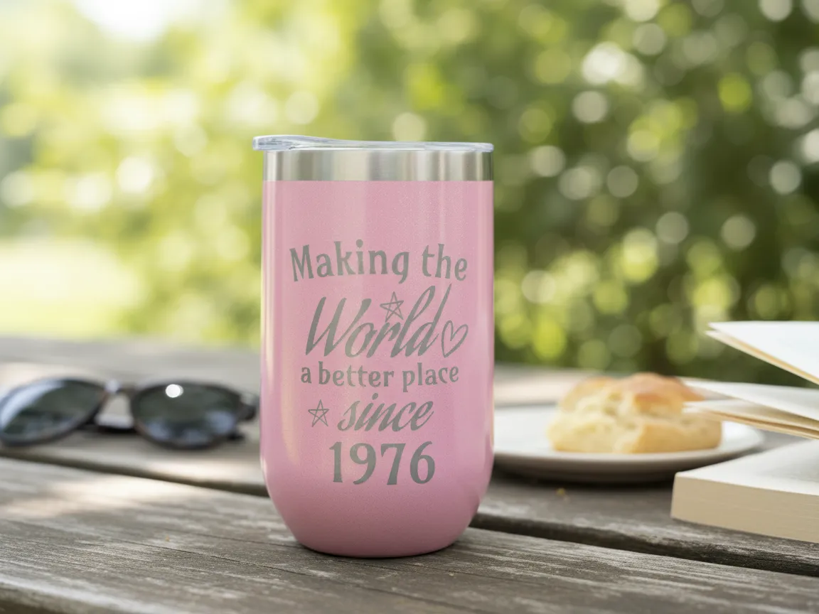 Pink Tumbler for 50th Birthday birthday gift design