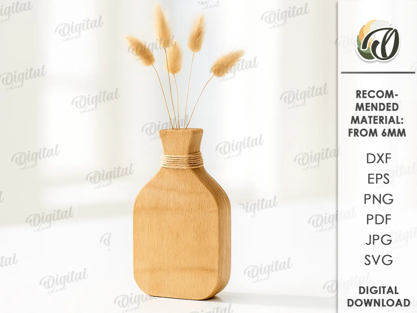 Minimalist wooden bottle vase stand