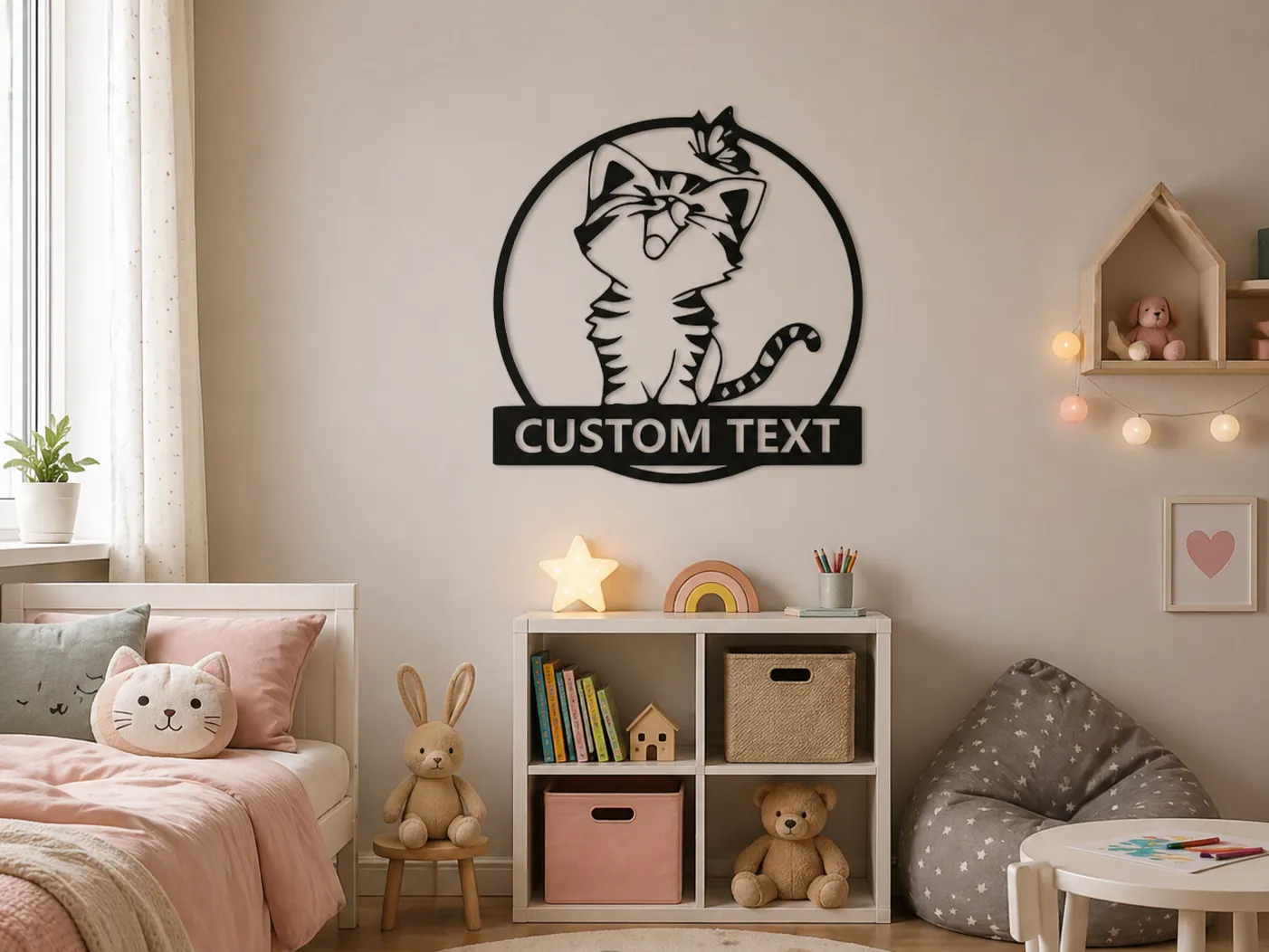 名入れ可能なかわいい猫のネームサイン