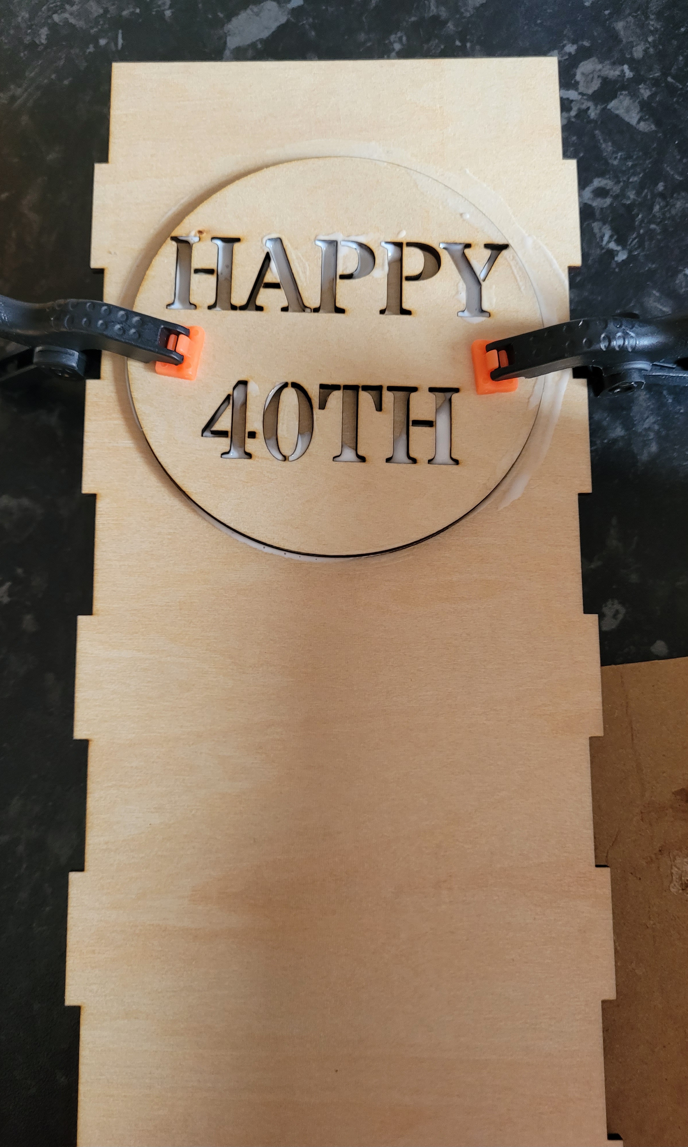 Happy 40th Wooden Whiskey Box anniversary gift for him idea