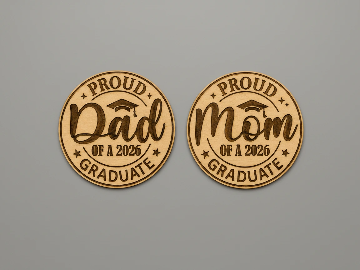 Proud parent graduate pin badges