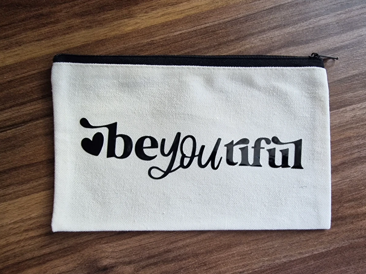 Personalised Beautiful Laser cut Permanent Vinyl Makeup Bag Pouch