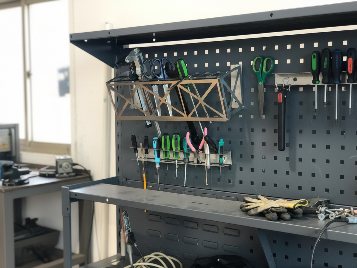 Laser cut metal tool organizer rack gift for grandpa idea