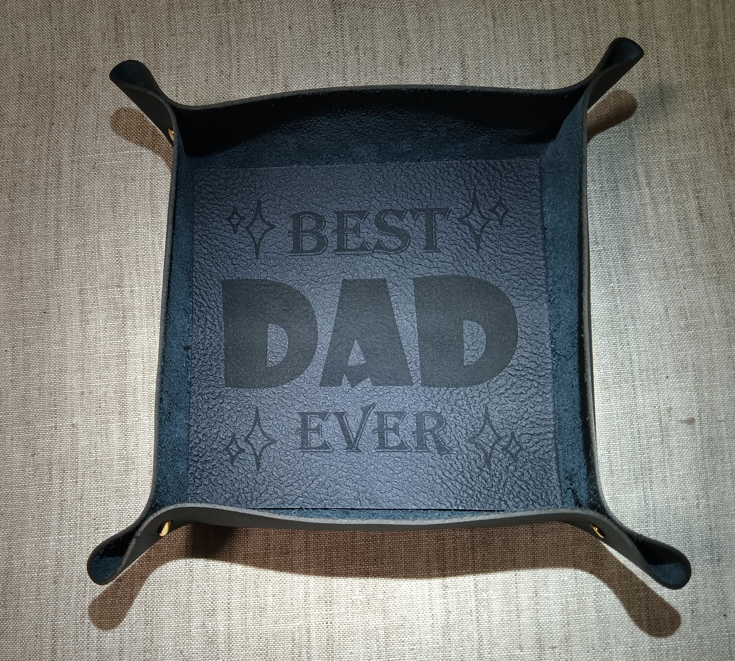 *Best DAD Ever* Leather Valet Tray anniversary gift for him idea