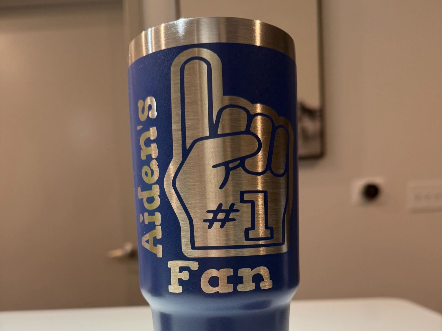 #1 Fan Sports Engraved Tumbler laser engraved custom tumbler idea