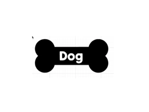 Black Bone-Shaped Dog Tag with 'Dog' Text pet id tag design