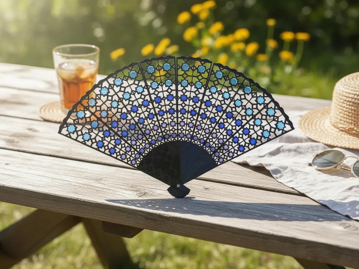 Acrylic openwork fan