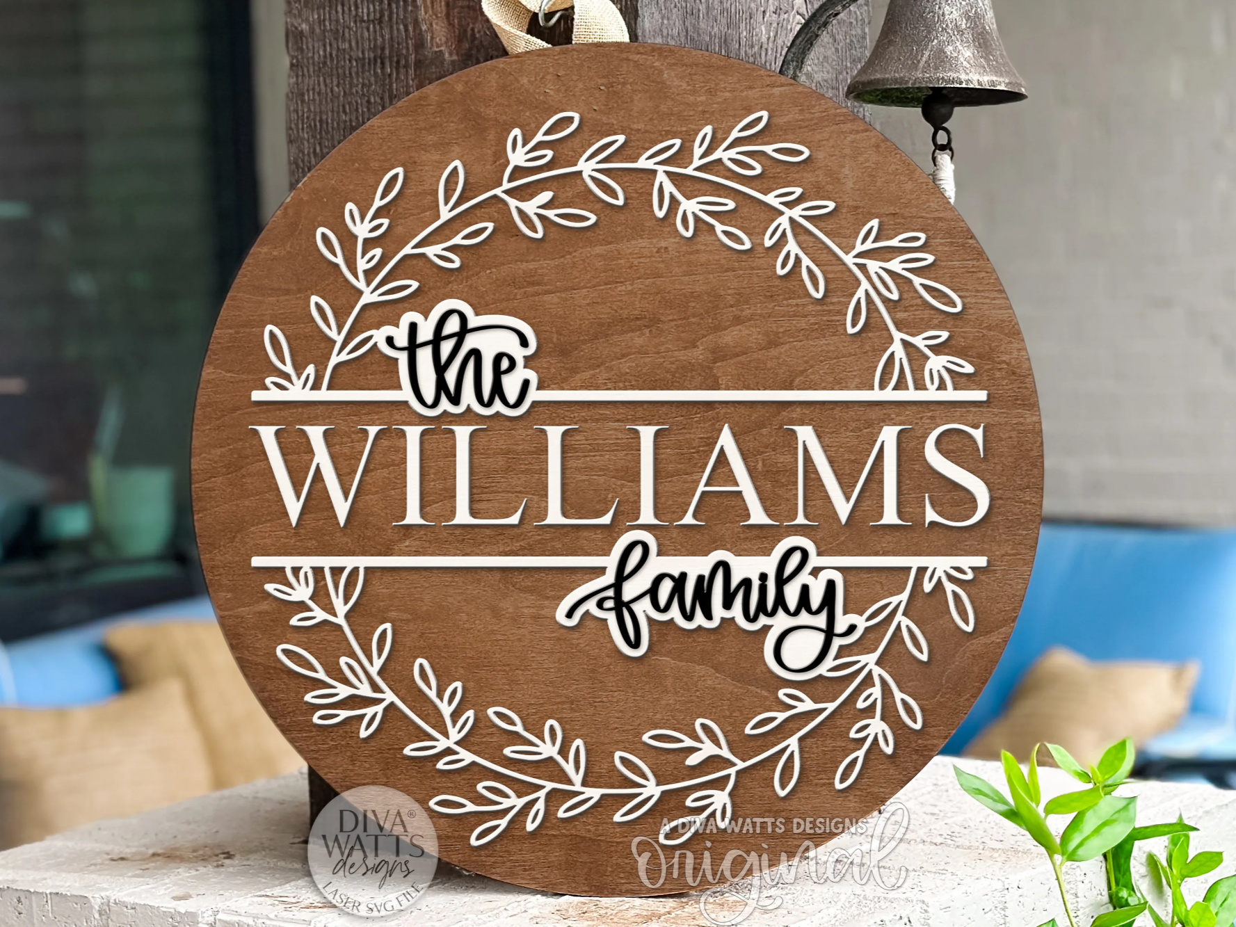 Family Name Round Door Sign – Personalized Layered xTool Laser File ...