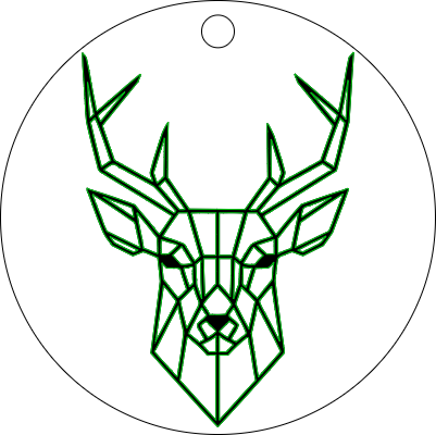 porte clé rond cerf.xcs