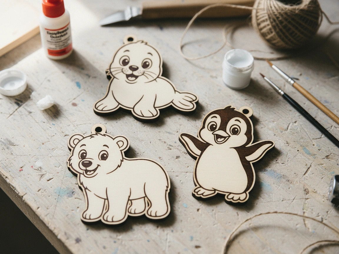 "Arctic Animal" Matching Keychain Set (Penguin, Polar Bear & Seal) gift design