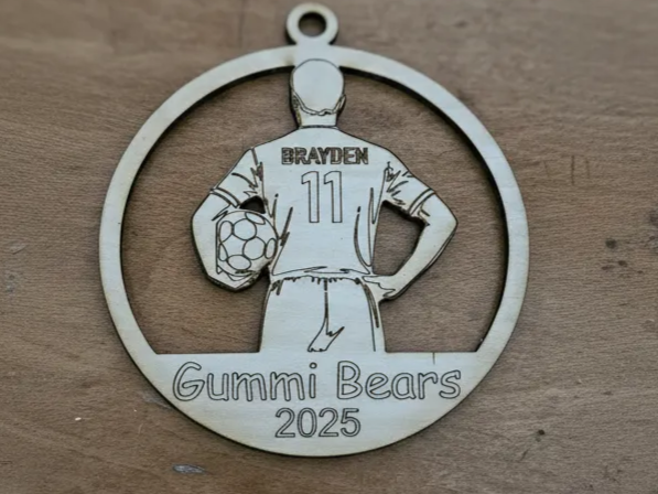 Male Soccer/Football Medal or Ornament personalized ornament design on Atomm