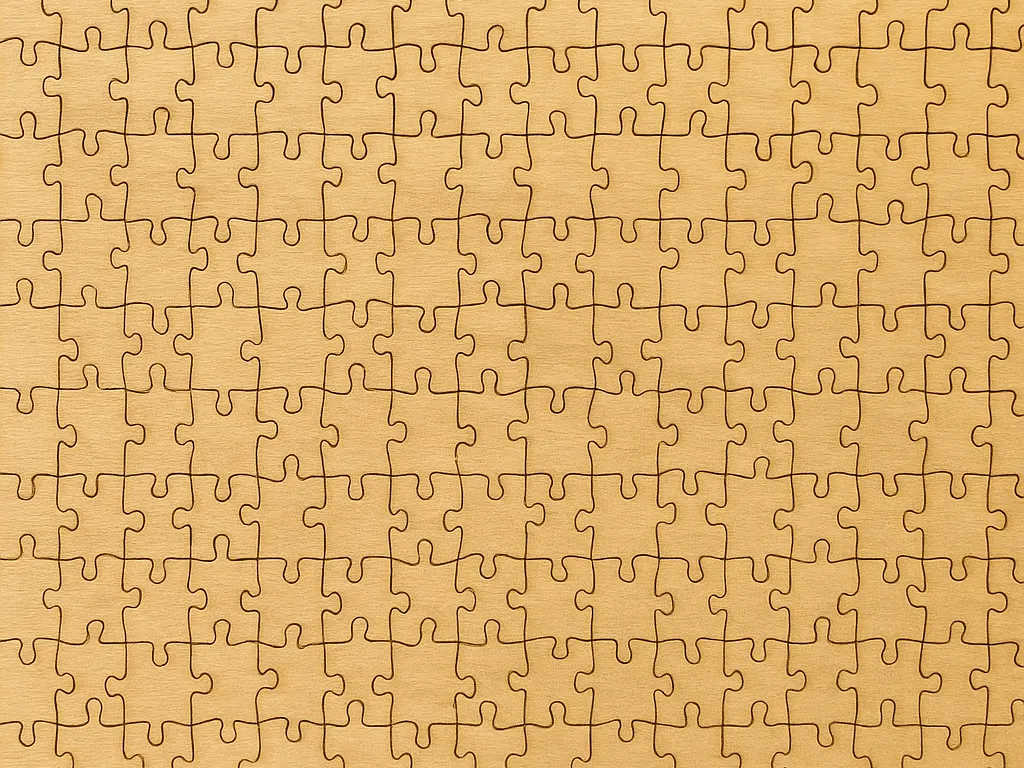 可個性化的空白木製拼圖，15x15塊，適合作為家庭聖誕禮物