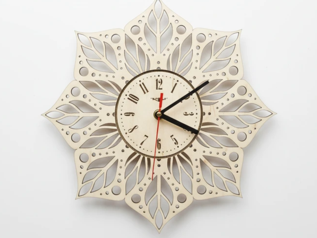 Wall Clock with Leaf Pattern wall clock design