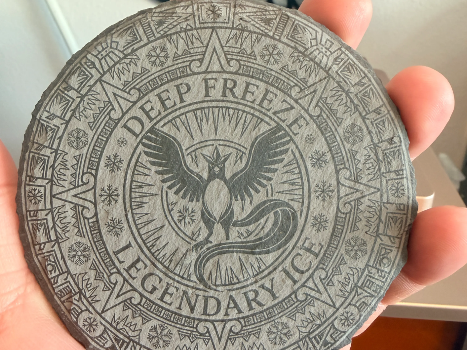 Articuno Aztec Sun Slate Coaster coaster Pokemon decor idea