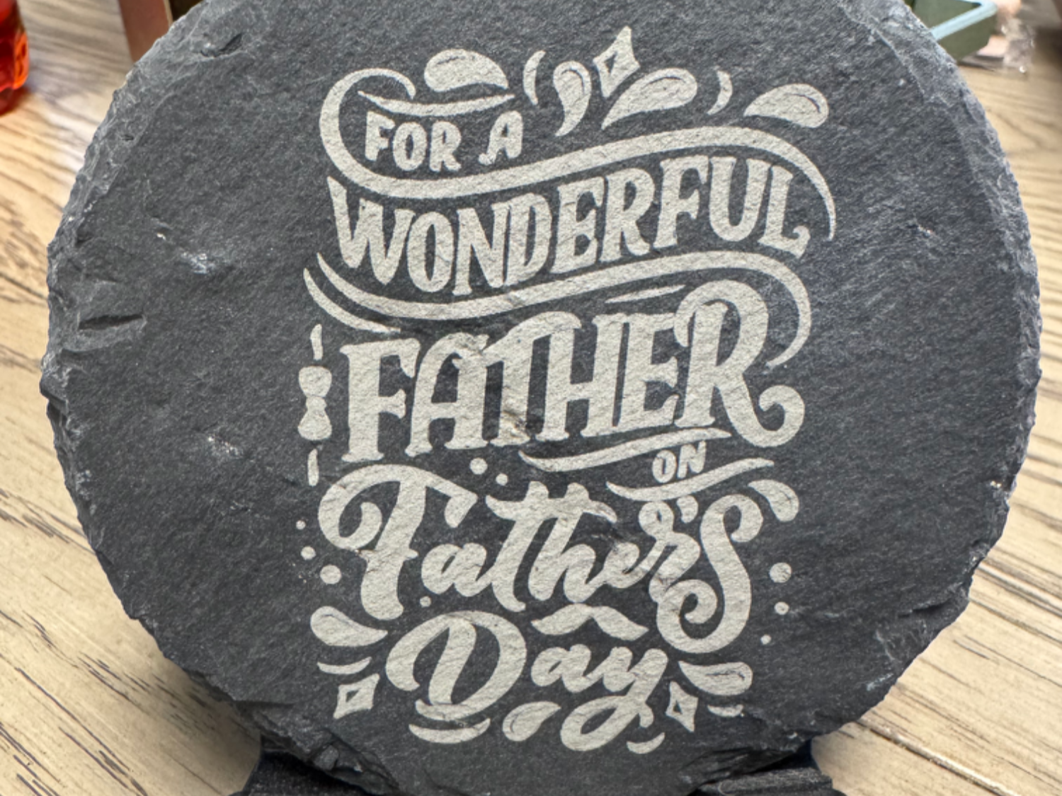 Engraved Slate Stone for a Wonderful Father father's day gift design