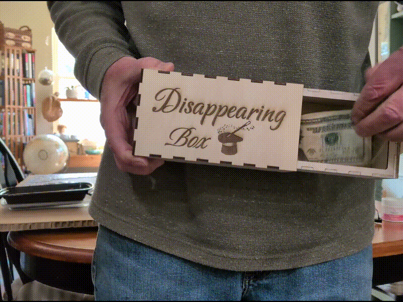 "Magic Box" Disappearing Trick, Laser Cut and Engraved Magic for Fun