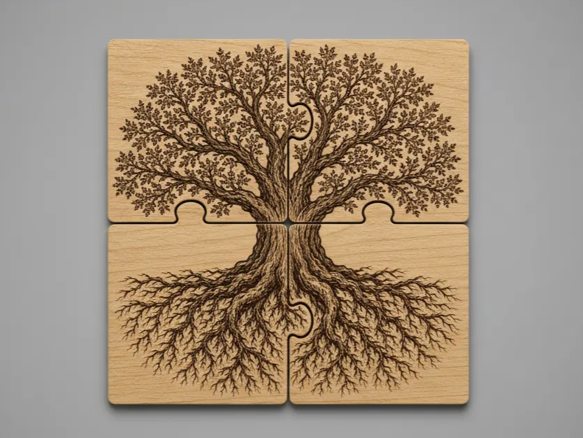 Tree of Life Interlocking Coaster Set - No Waste | Free Files - Atomm
