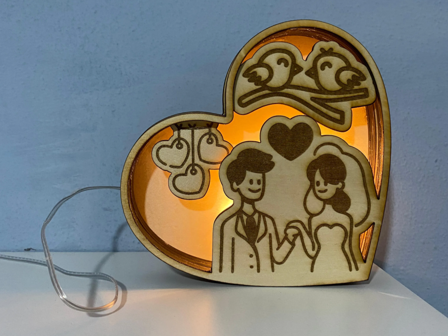 Wooden Valentine's Day Shadow Box Lamp shadow box design