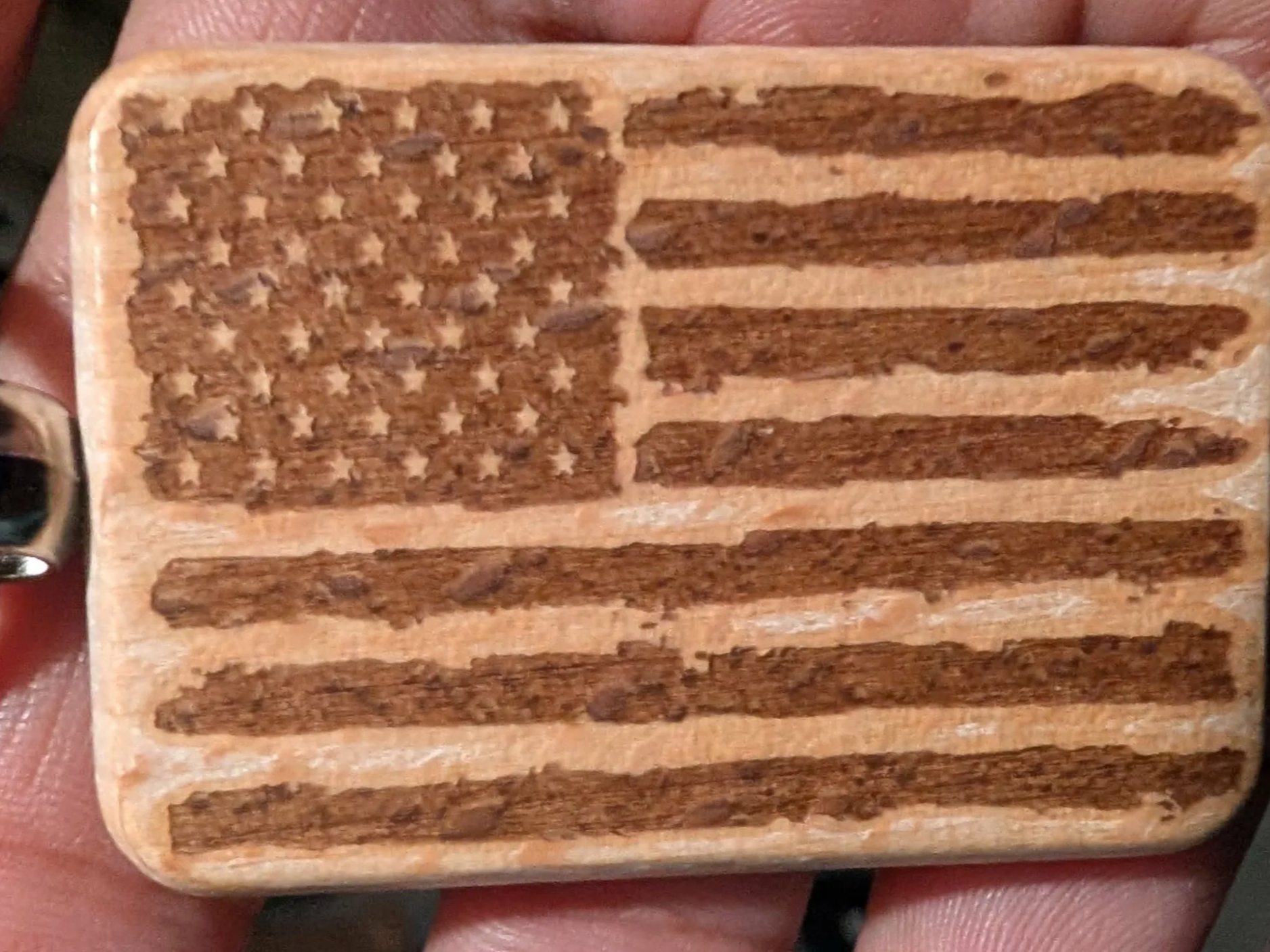 Laser Engraved American Flag Keychain — free patriotic laser/print project file on Atomm