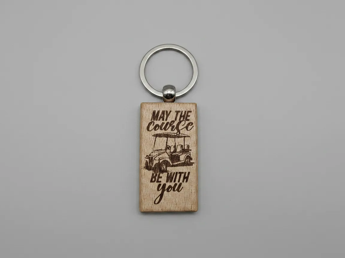 May The Course Be With You Golf Cart Keychain sports keychain design