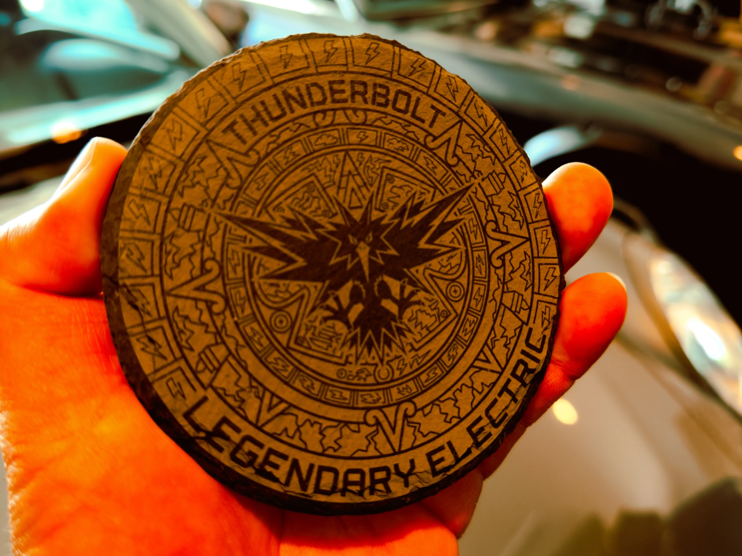 Zapdos Aztec Sun Rock Coaster coaster Pokemon decor idea