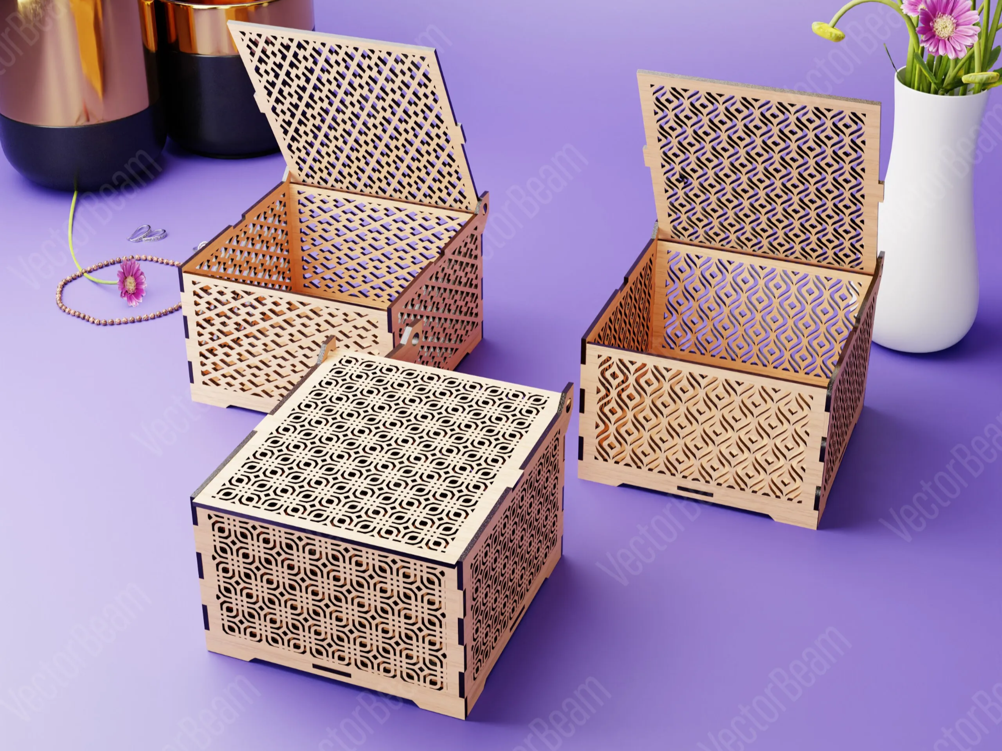 Ornamental Flower Wedding Gift Box gift box design