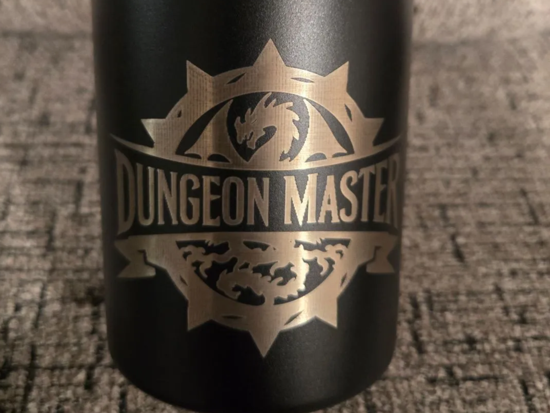 Dungeon Master Dragon Tumbler laser engraved custom tumbler idea