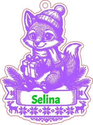 Personalized Fox Christmas Ornament – Custom Name.xcs