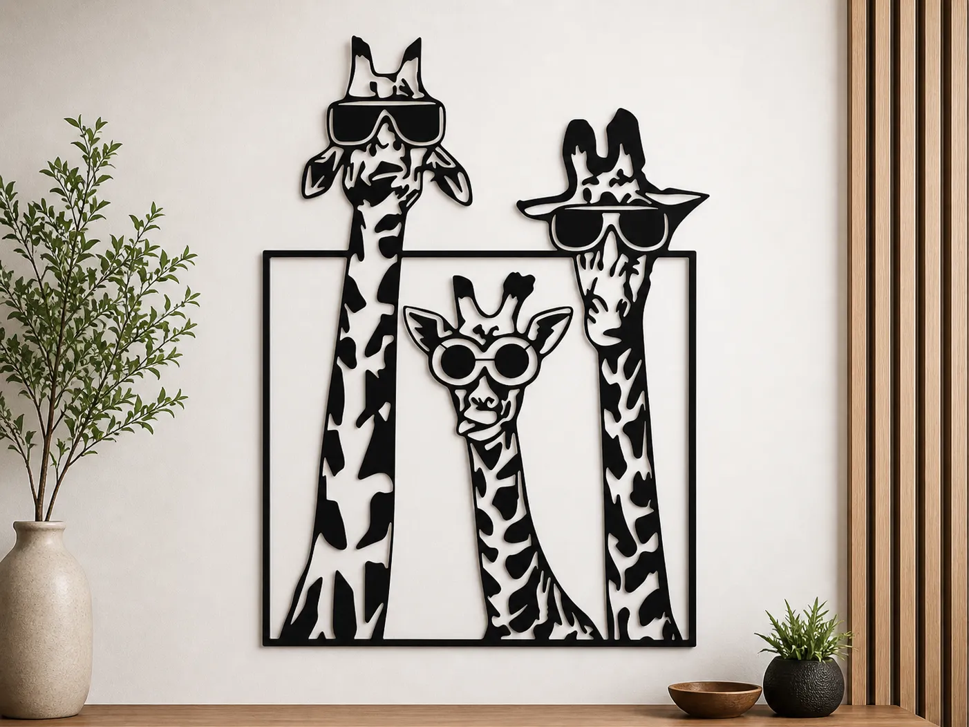 Funny Giraffe Wall Art metal wall art design